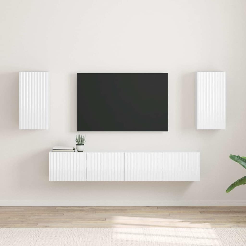 Wall TV Cabinet 2 pcs High Gloss White 30 x 31 x 60 cm