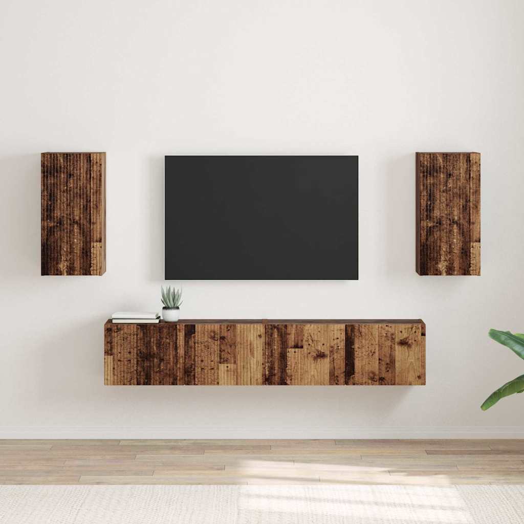 TV sieninė spintelė 2 pcs Senovinis medis 30 x 31 x 60 cm