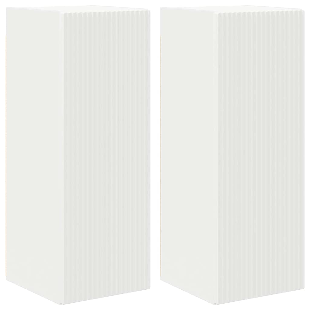 TV sieninė spintelė 2 pcs Balta 30 x 31 x 80 cm