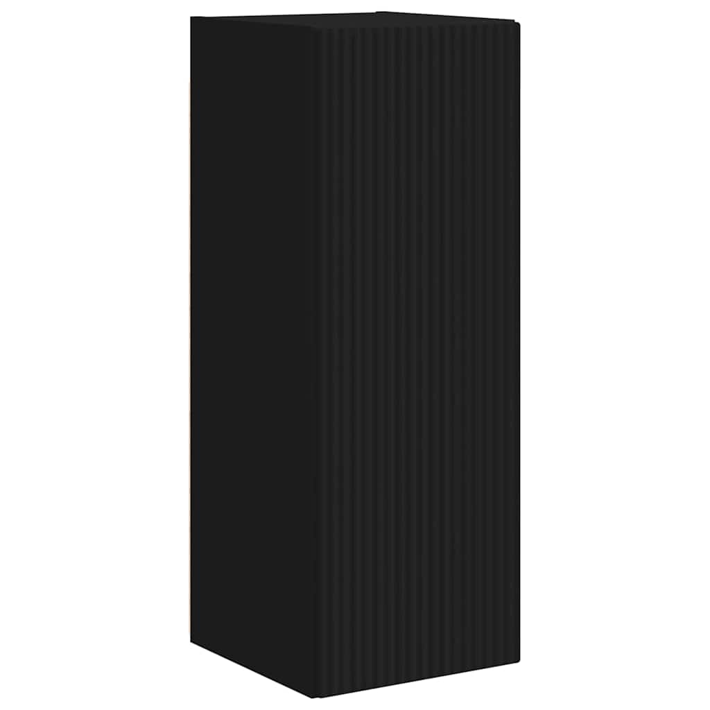 TV sieninė spintelė Juoda 30 x 31 x 80 cm Apdirbta mediena