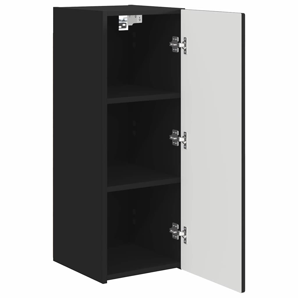 TV sieninė spintelė 2 pcs Juoda 30 x 31 x 80 cm