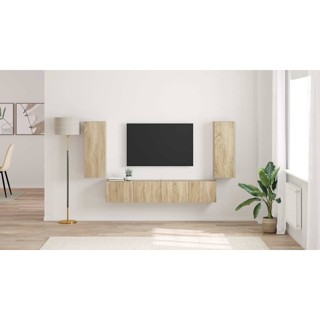 TV sienas skapītis 2 gab. ozols Sonoma 30 x 31 x 80 cm