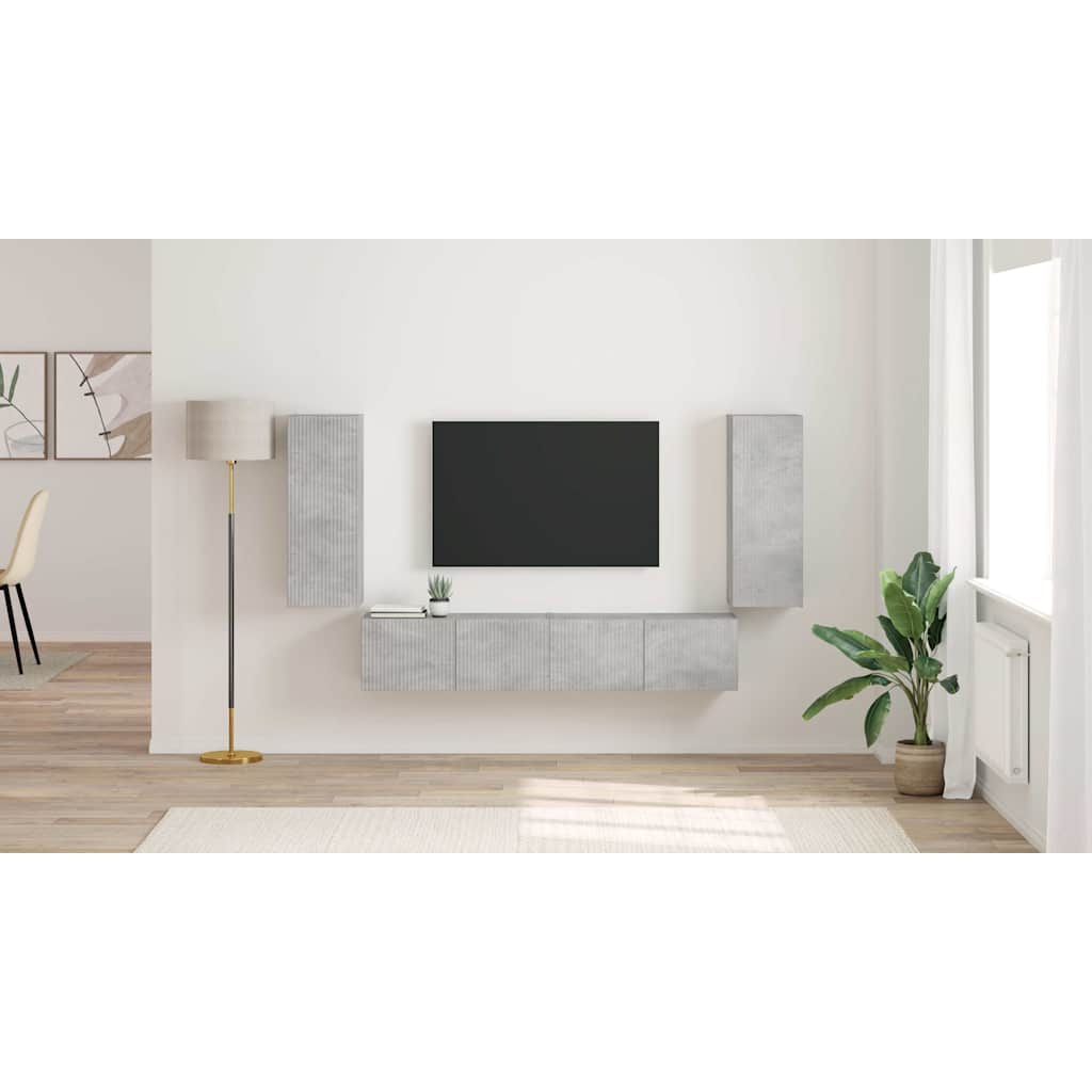 TV sieninė spintelė 2 pcs Betoninė 30 x 31 x 80 cm