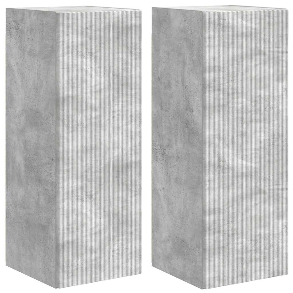 TV sieninė spintelė 2 pcs Betoninė 30 x 31 x 80 cm