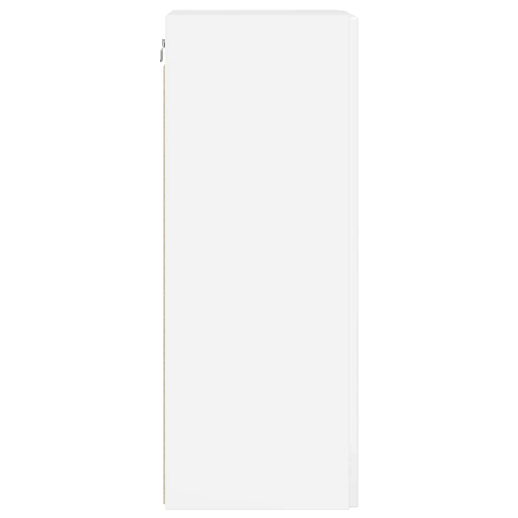 TV sieninė spintelė 2 pcs Blizgus baltas 30 x 31 x 80 cm