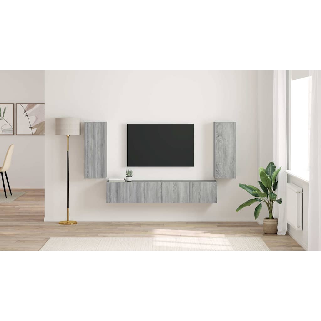 TV sienas skapītis, 2 gab., pelēks Sonoma, 30 x 31 x 80 cm