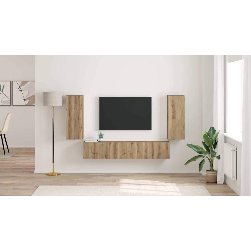 TV sieninė spintelė 2 pcs Meistrų ąžuolas 30 x 31 x 80 cm