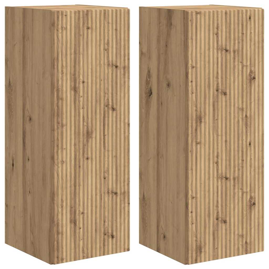 TV sieninė spintelė 2 pcs Meistrų ąžuolas 30 x 31 x 80 cm