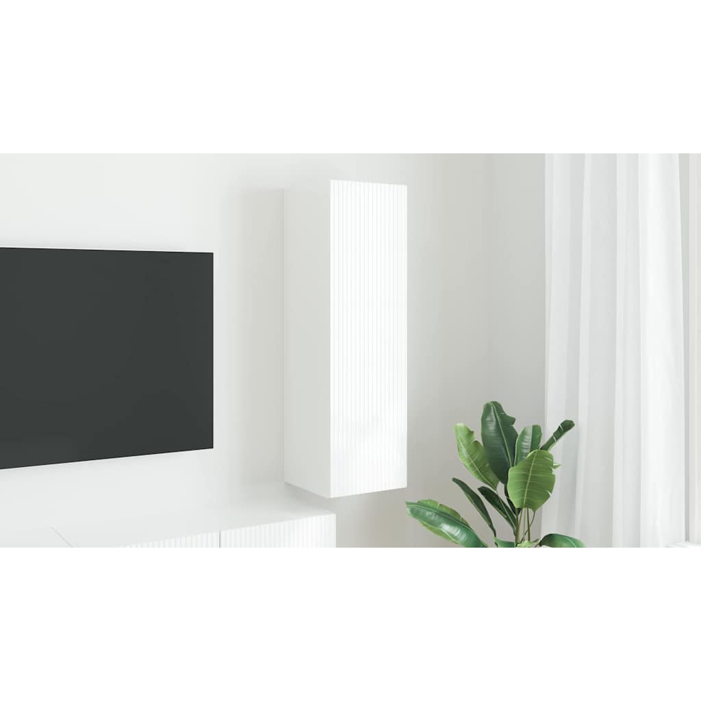 TV sieninė spintelė Balta 30 x 31 x 100 cm Apdirbta mediena