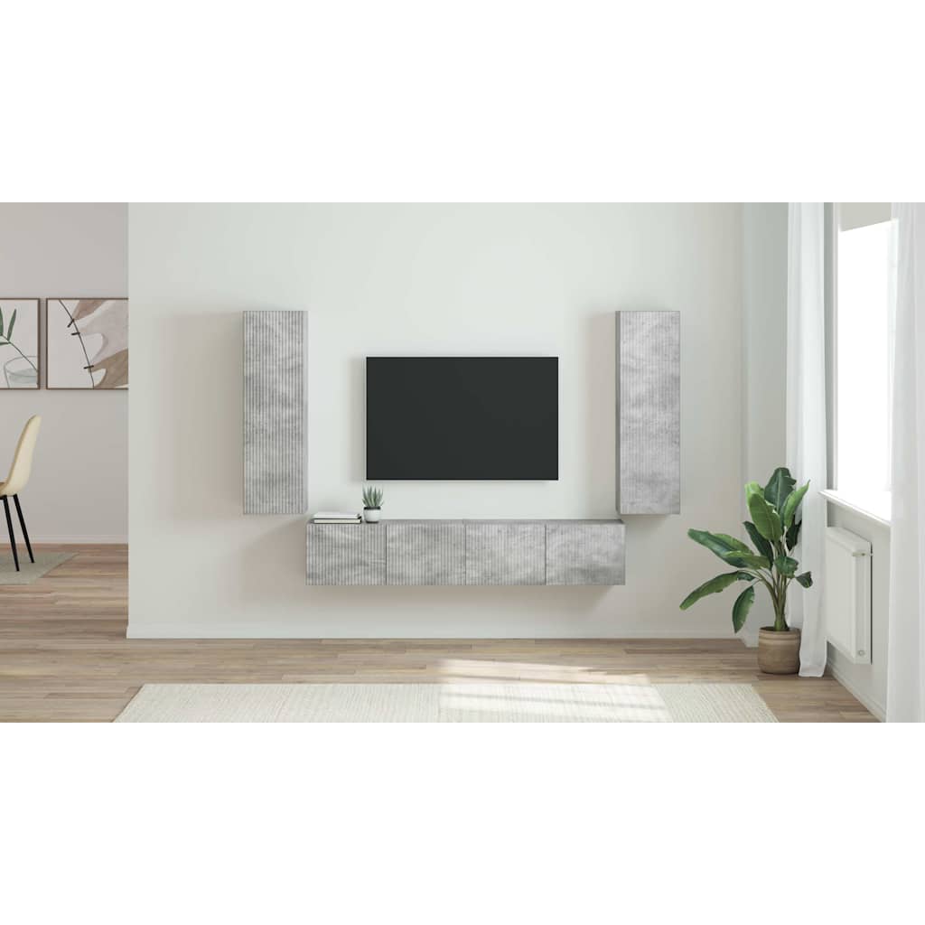 TV sieninė spintelė 2 pcs Betoninė 30 x 31 x 100 cm