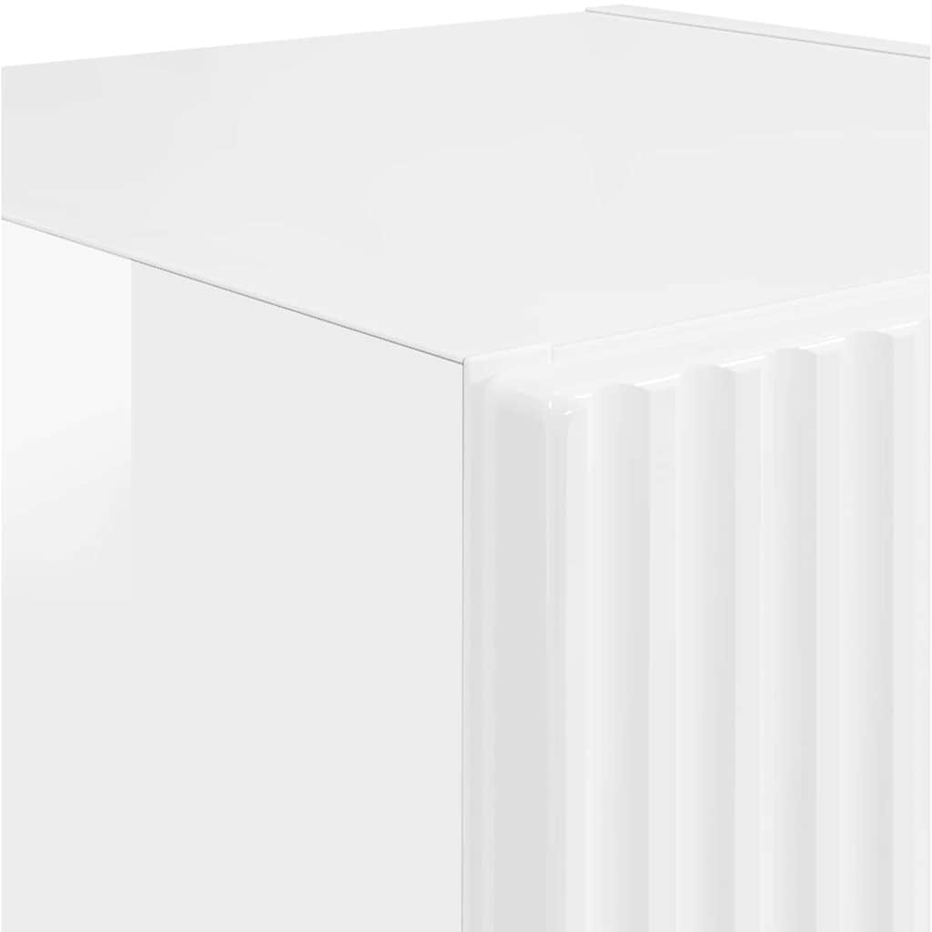 TV Wall Cabinet 2 pcs High Gloss White 30 x 31 x 100 cm