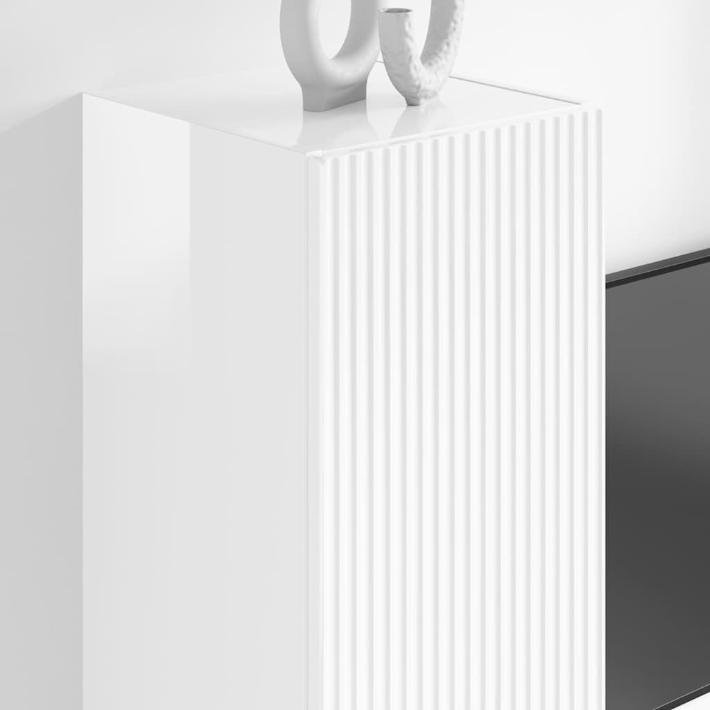 TV Wall Cabinet 2 pcs High Gloss White 30 x 31 x 100 cm