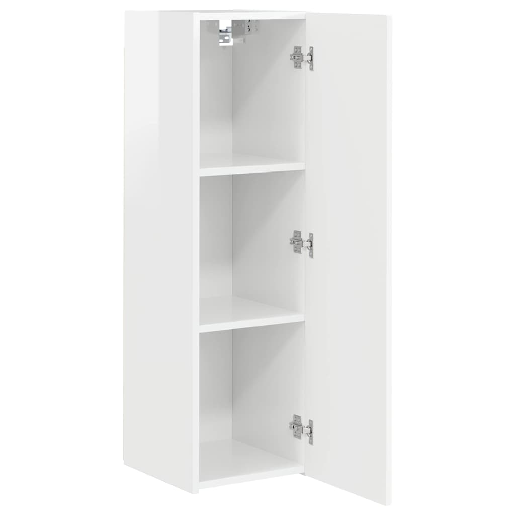 TV Wall Cabinet 2 pcs High Gloss White 30 x 31 x 100 cm