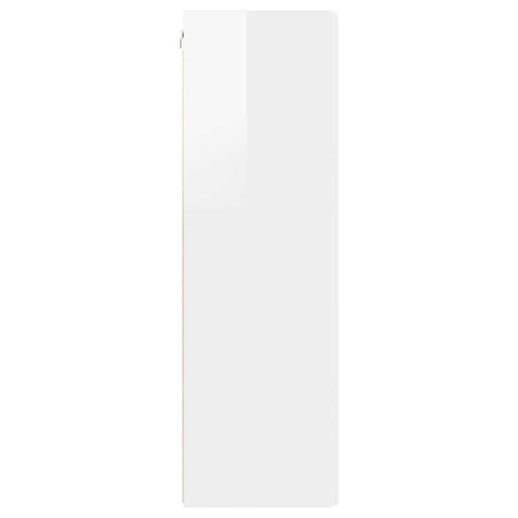 TV Wall Cabinet 2 pcs High Gloss White 30 x 31 x 100 cm