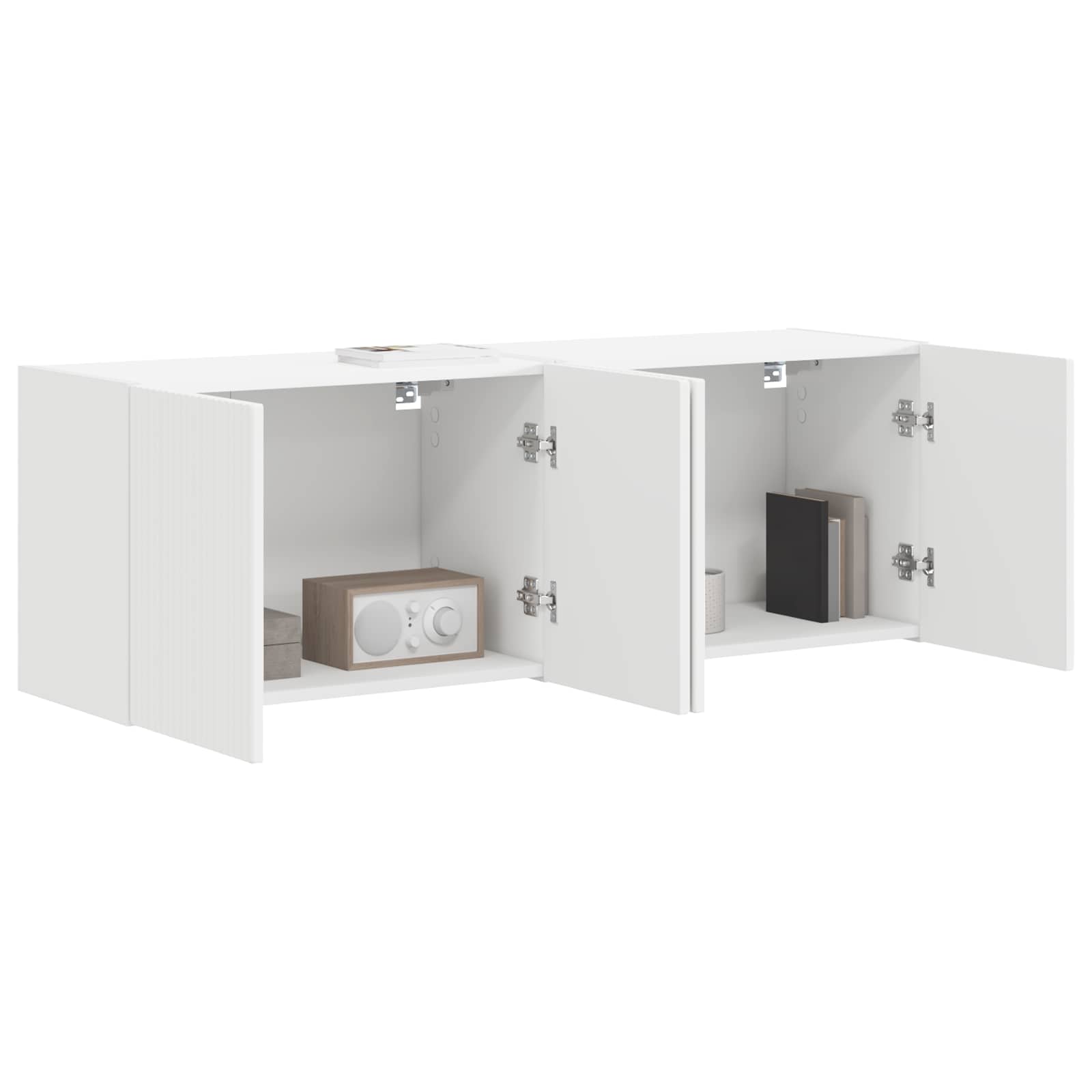 TV sieninė spintelė 2 pcs Balta 59,5 x 31 x 40 cm