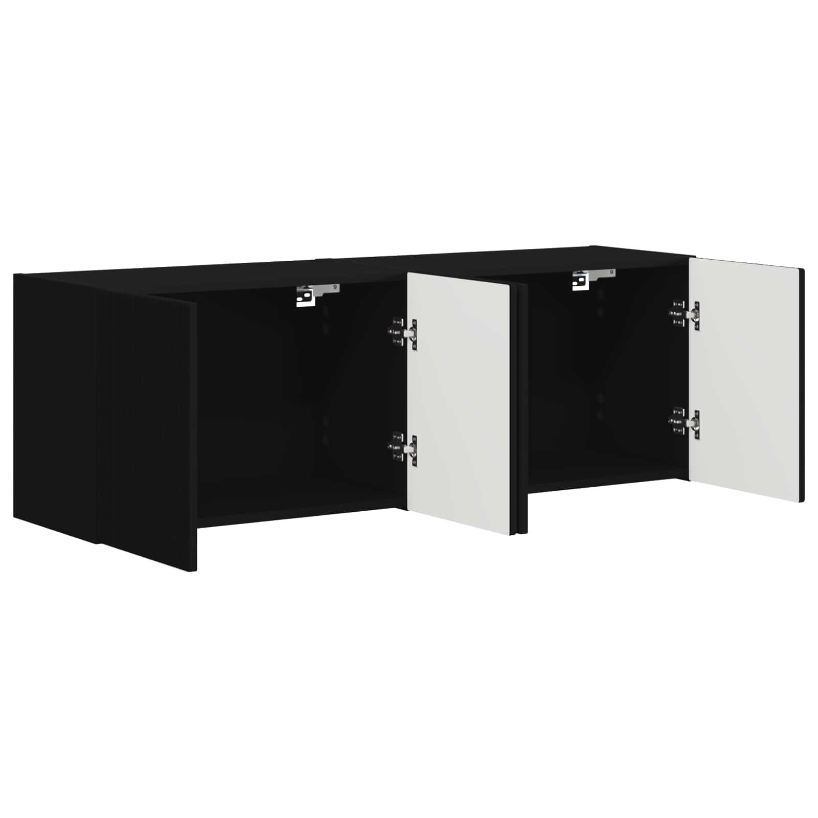 TV sieninė spintelė 2 pcs Juoda 59,5 x 31 x 40 cm
