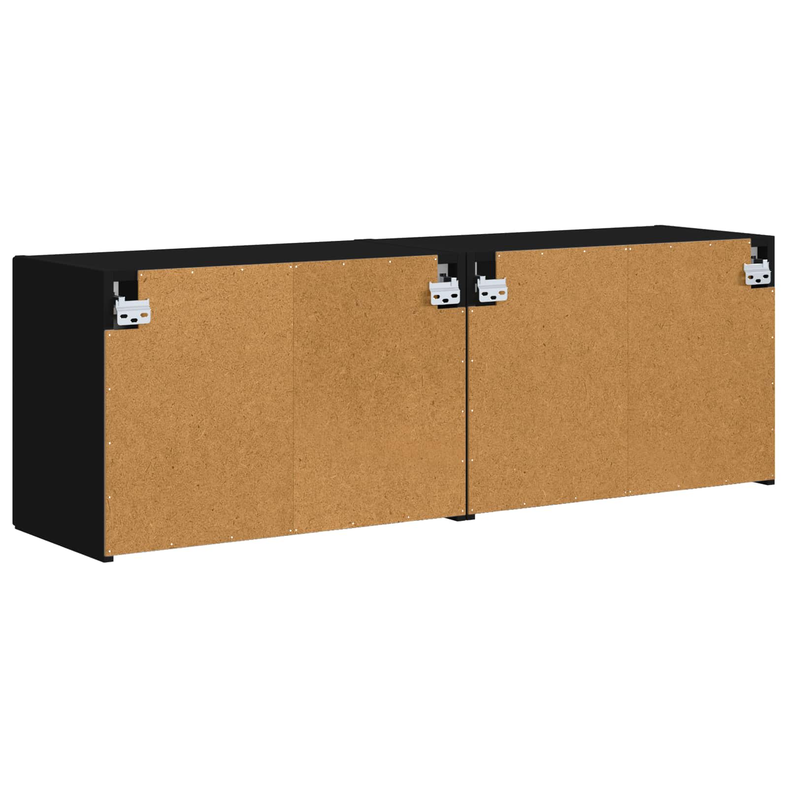TV sieninė spintelė 2 pcs Juoda 59,5 x 31 x 40 cm