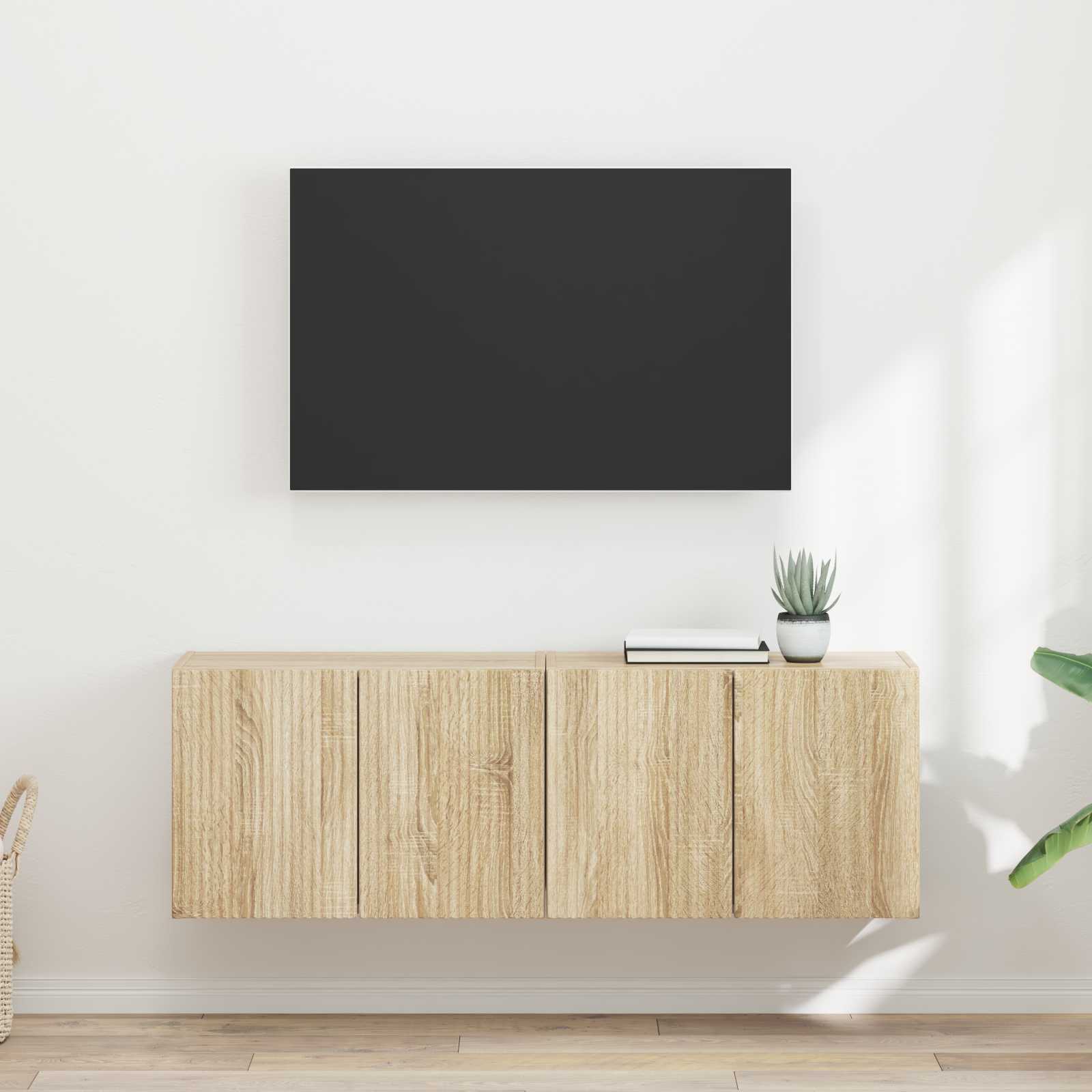 TV sieninė spintelė 2 pcs Sonoma ąžuolas 59,5 x 31 x 40 cm