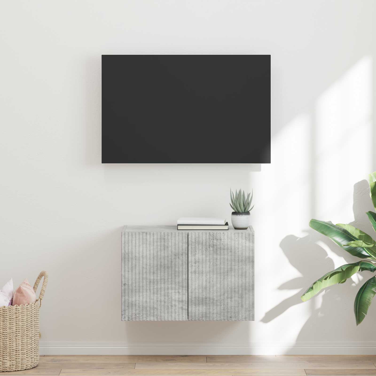 TV sieninė spintelė Betono pilka 59,5 x 31 x 40 cm