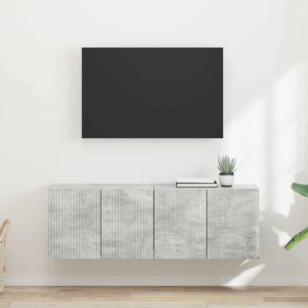 TV sieninė spintelė 2 pcs Betono pilka 59,5 x 31 x 40 cm