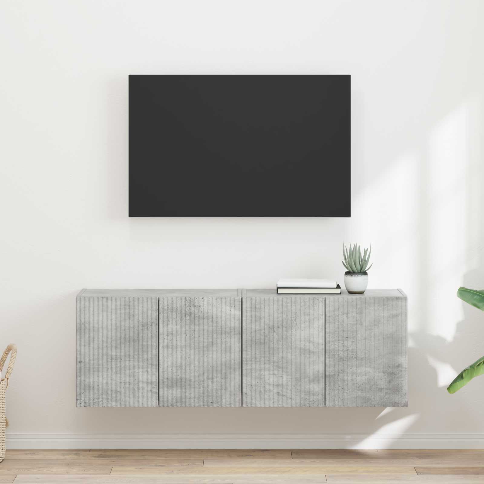 TV sieninė spintelė 2 pcs Betono pilka 59,5 x 31 x 40 cm