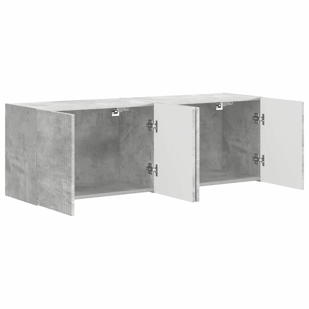 TV sieninė spintelė 2 pcs Betono pilka 59,5 x 31 x 40 cm