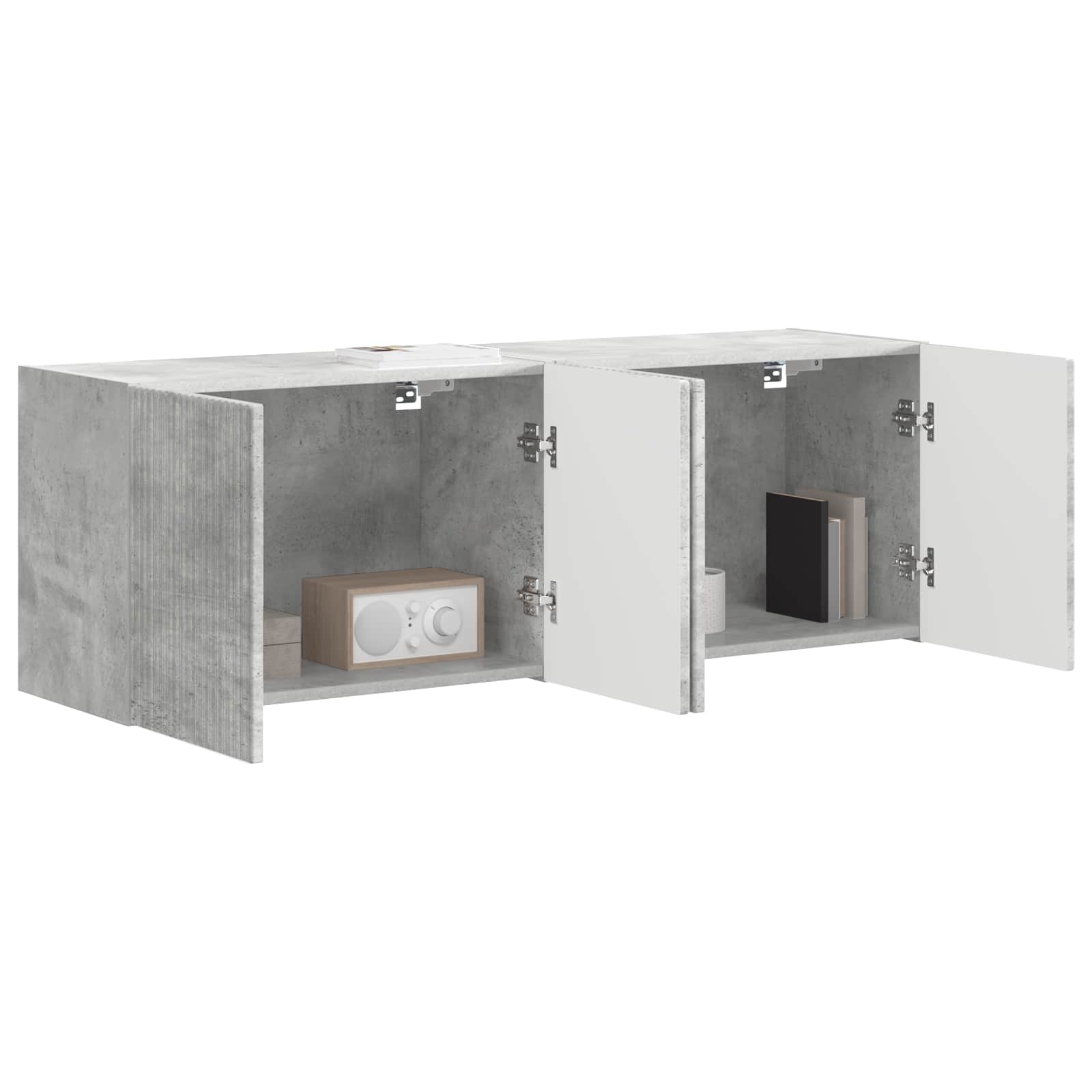 TV sieninė spintelė 2 pcs Betono pilka 59,5 x 31 x 40 cm