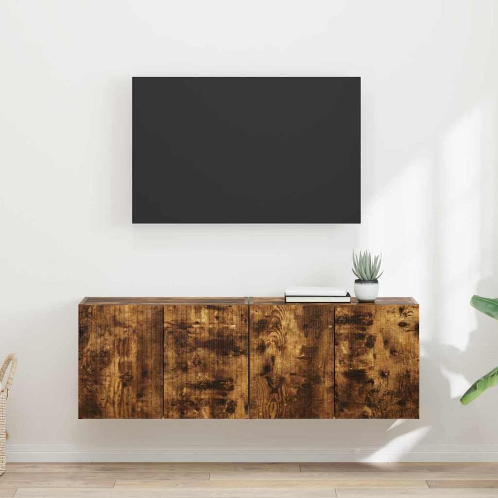 TV sienas skapītis 2 gab. Dūmu ozols 59,5 x 31 x 40 cm