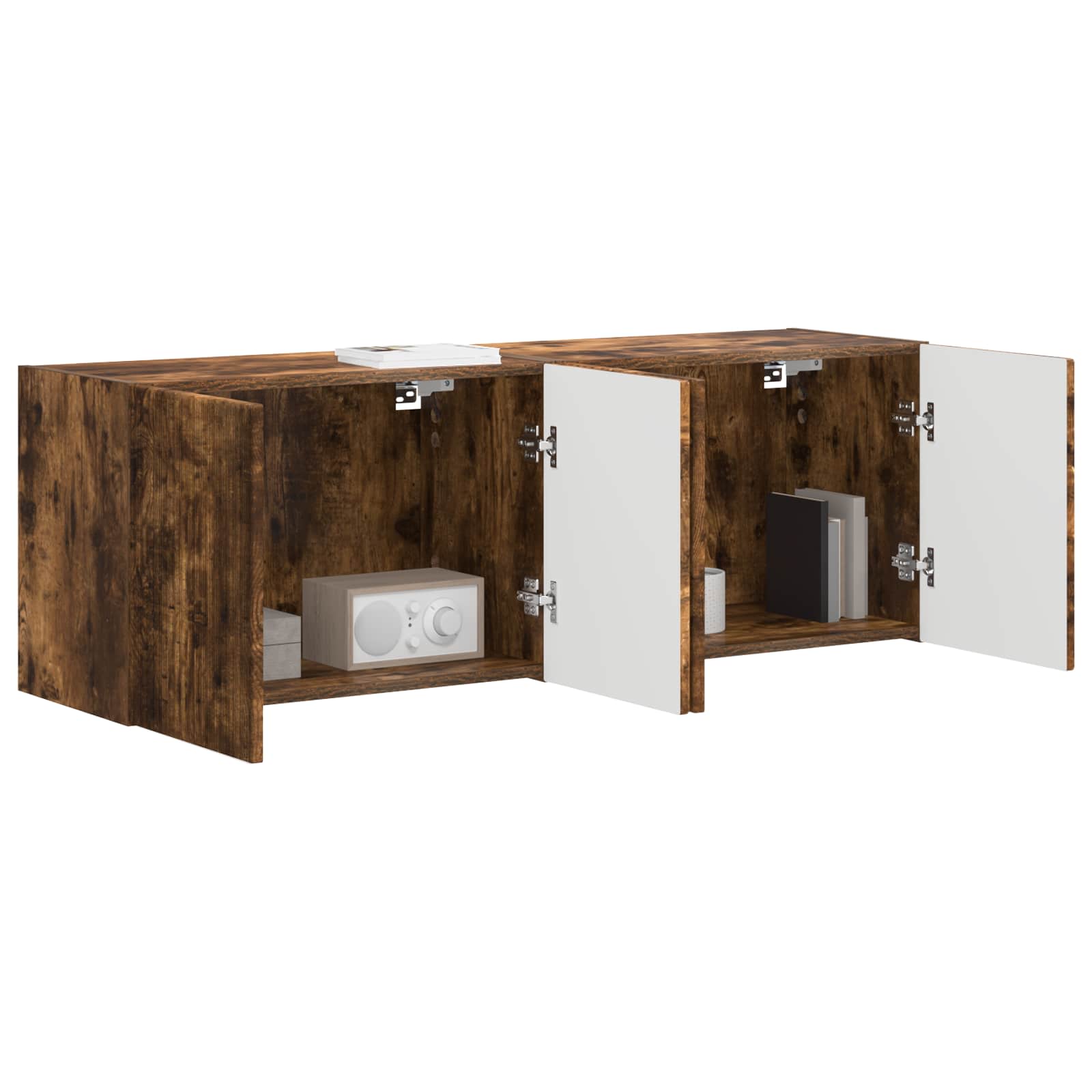 TV sieninė spintelė 2 pcs Rūkyta ąžuolas 59,5 x 31 x 40 cm