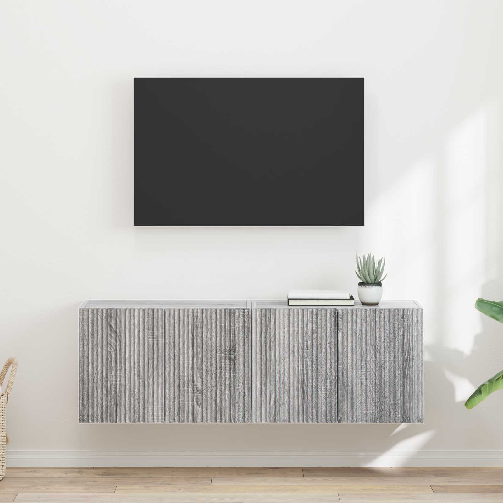 TV sienas skapītis 2 gab. pelēks Sonoma 59,5 x 31 x 40 cm