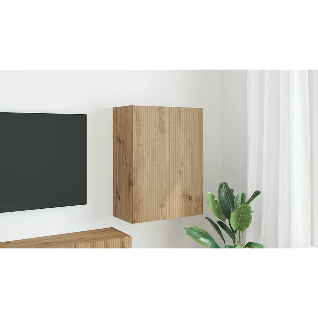 TV sienas skapītis Balts 59,5 x 31 x 60 cm Inženierijas koks