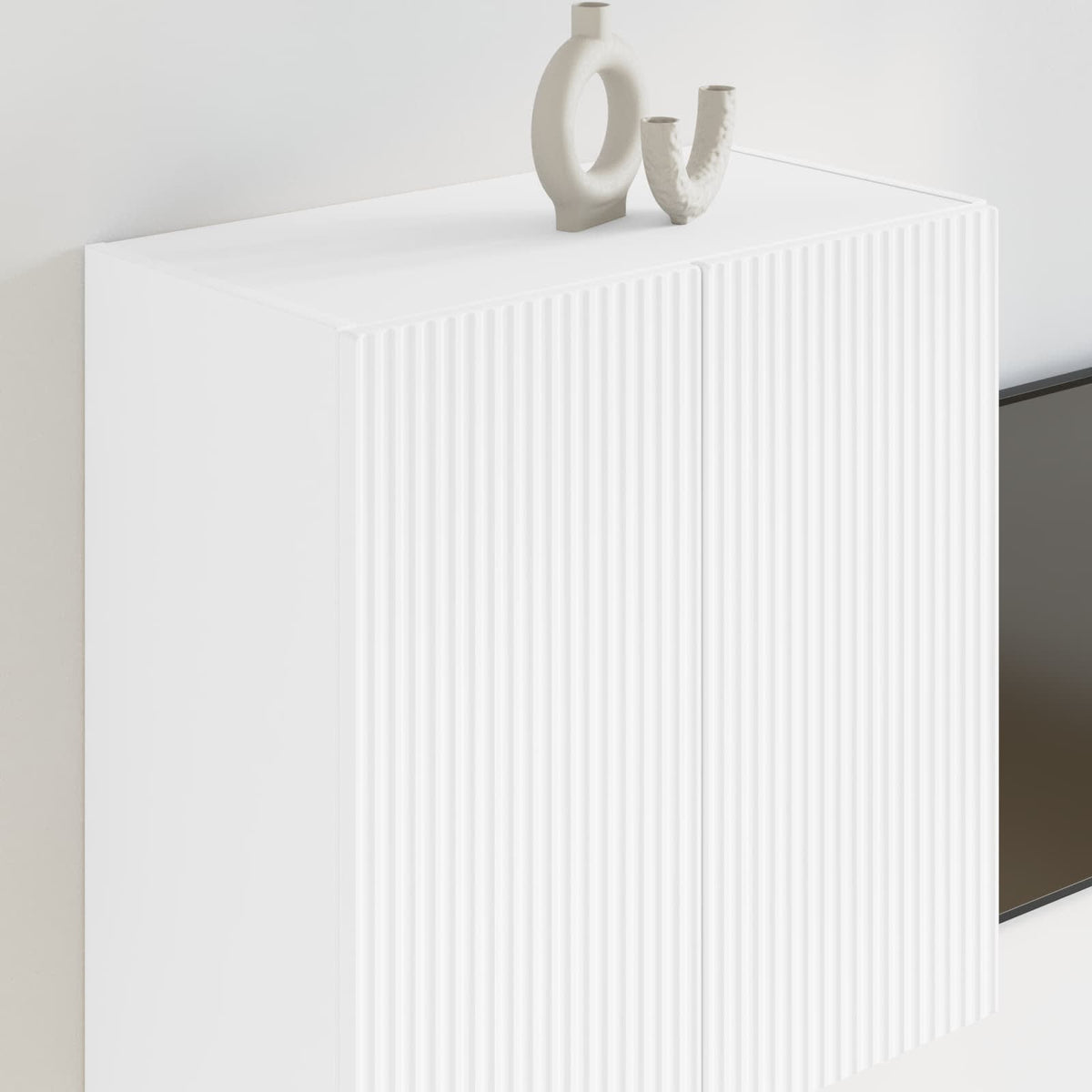 TV sieninė spintelė 59,5 x 31 x 60 cm Balta Apdirbta mediena