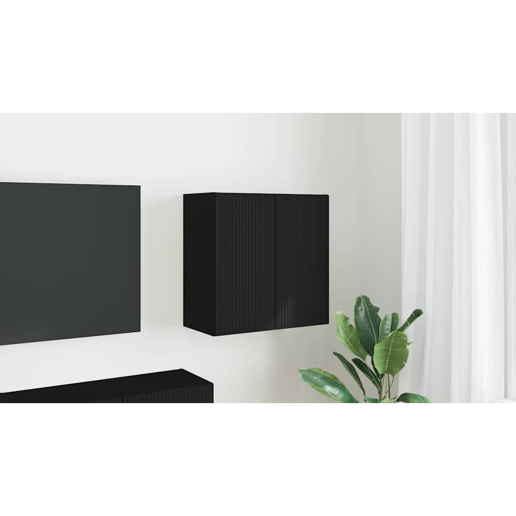 TV sieninė spintelė Juoda 59,5 x 31 x 60 cm Apdirbta mediena