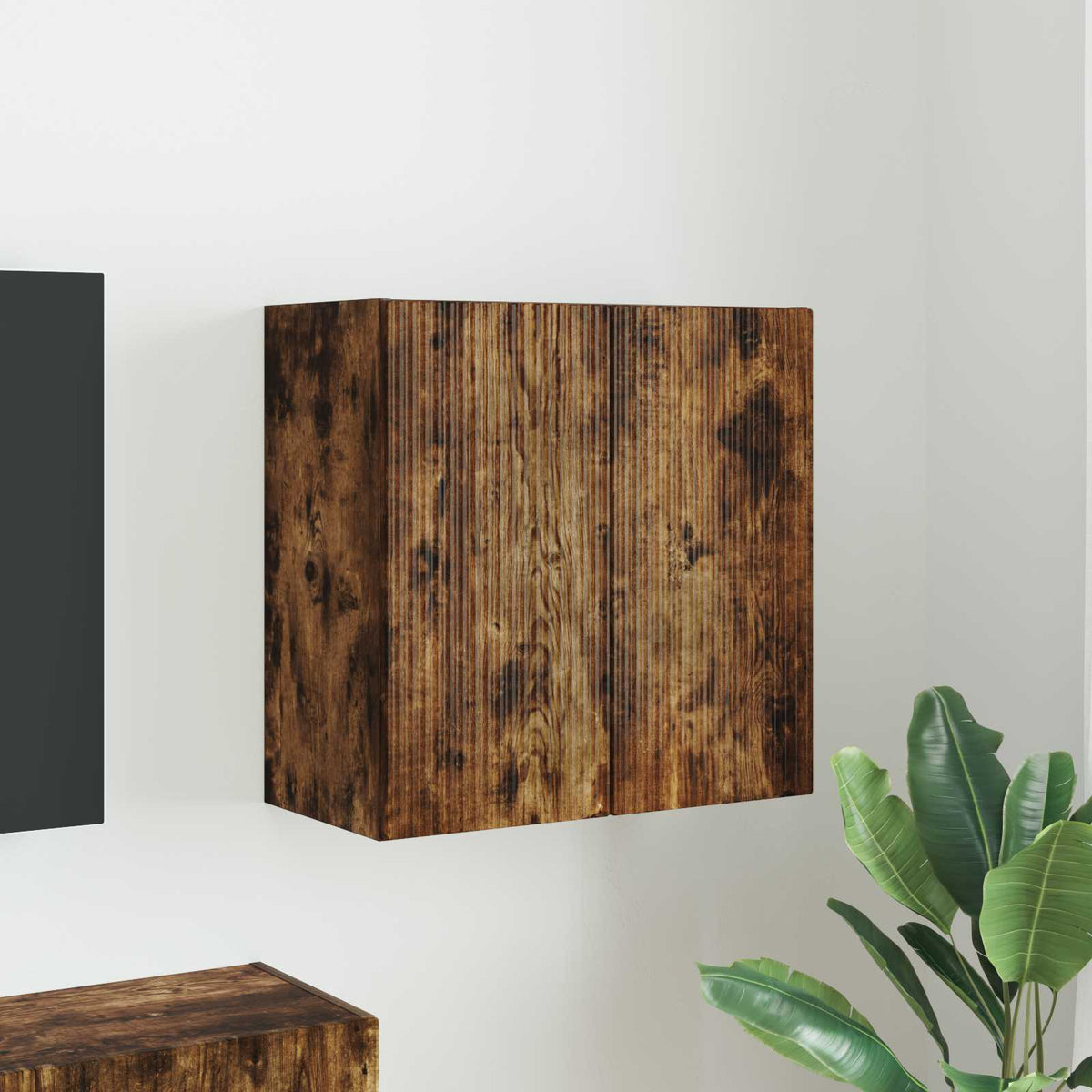 TV sieninė spintelė 59,5 x 31 x 60 cm Rūkyta ąžuolas