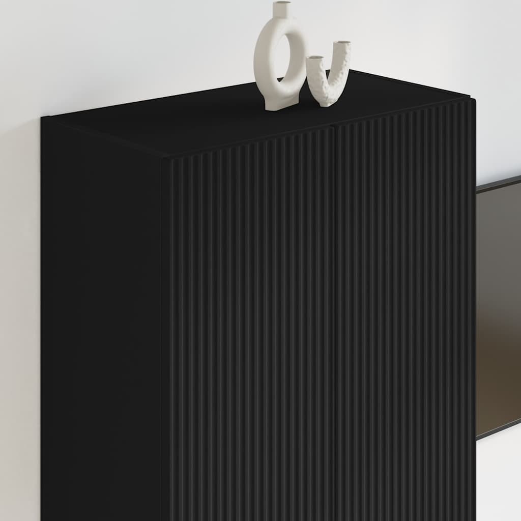 TV sieninė spintelė Juoda 59,5 x 31 x 80 cm Apdirbta mediena
