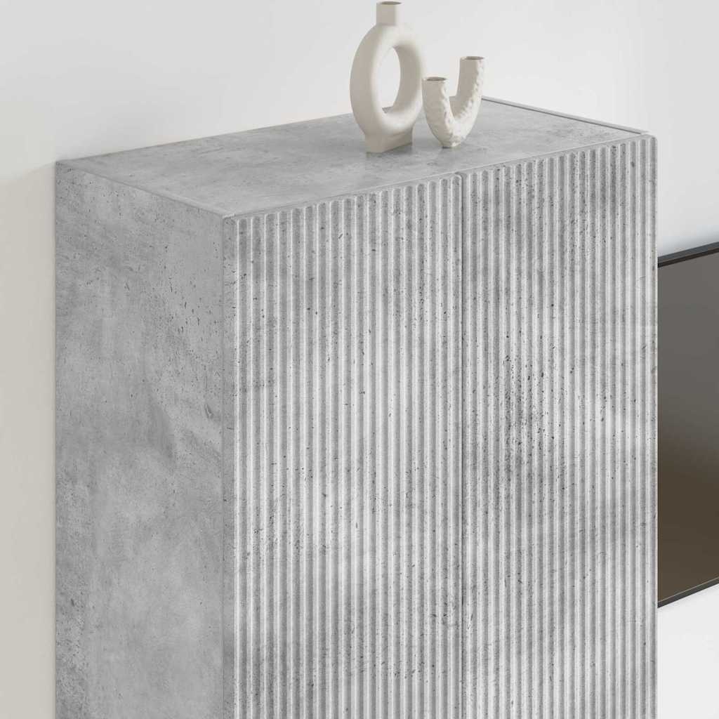 TV sienas skapītis Betona pelēks 59,5 x 31 x 80 cm