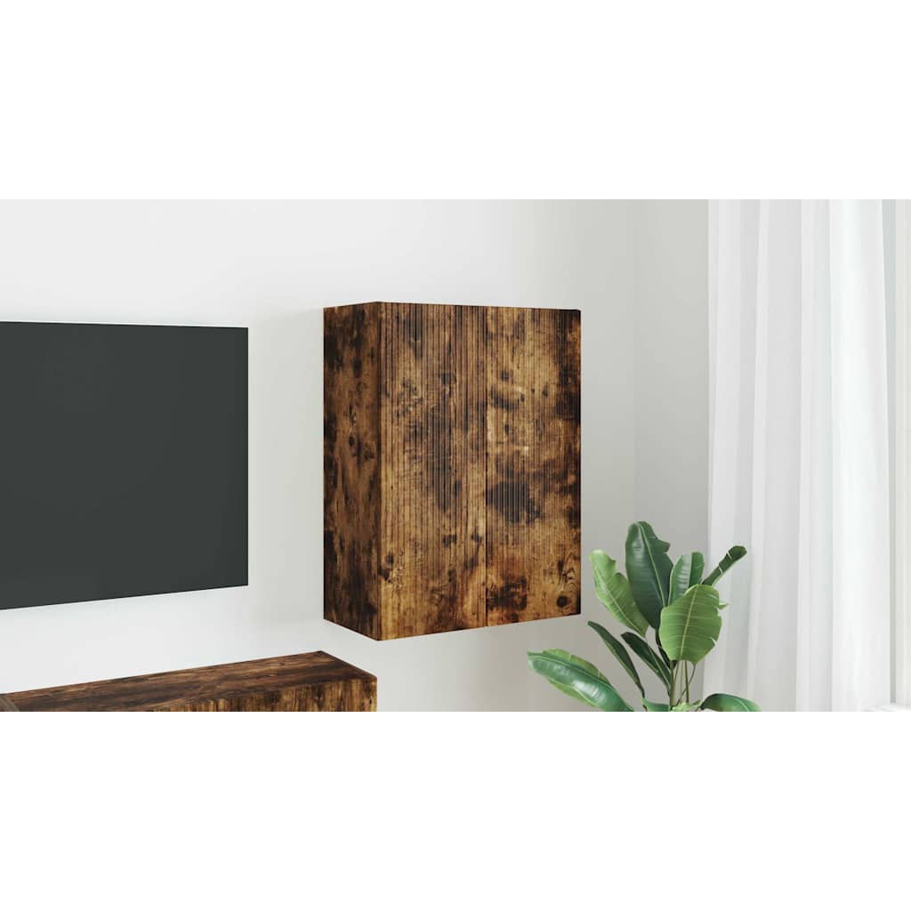 TV sienas skapis Dūmu ozols 59,5 x 31 x 80 cm
