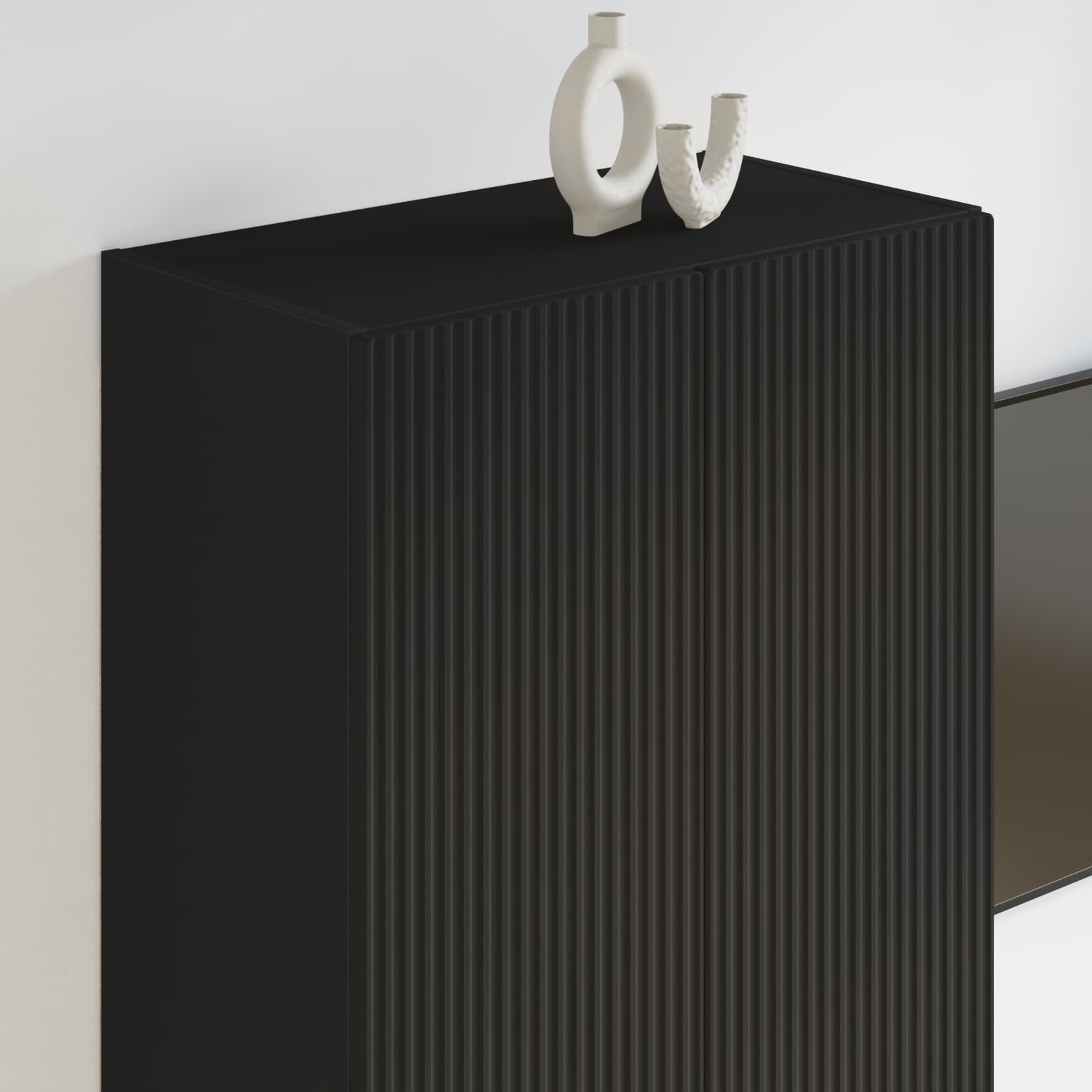 TV sieninė spintelė Juoda 59,5 x 31 x 100 cm Apdirbta mediena