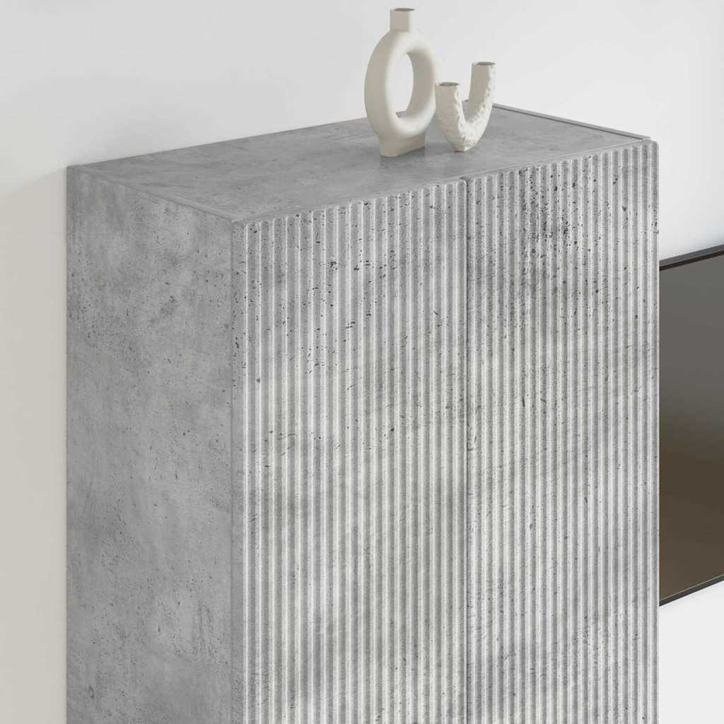 TV sienas skapītis Betona pelēks 59,5 x 31 x 100 cm