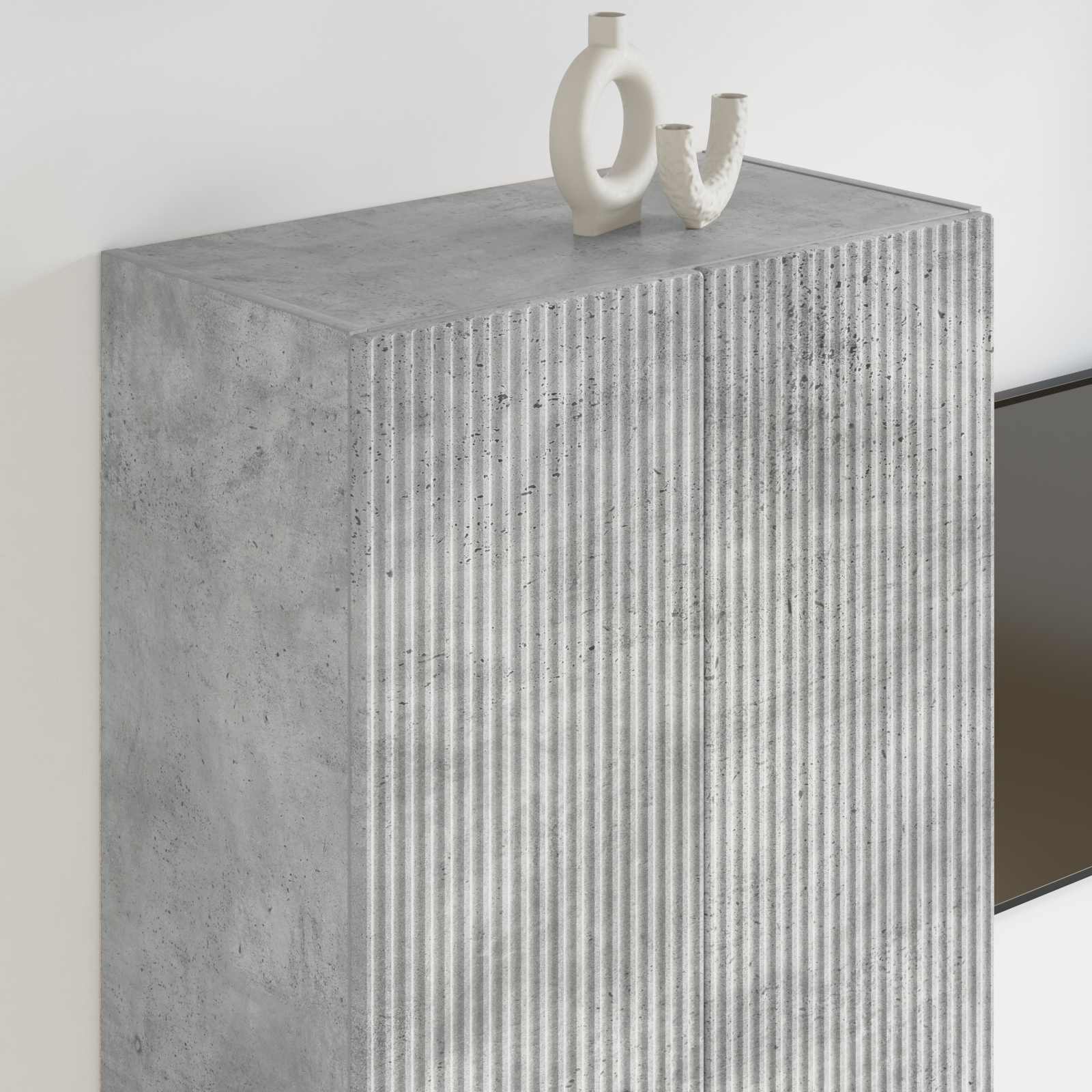 TV sieninė spintelė Betono pilka 59,5 x 31 x 100 cm