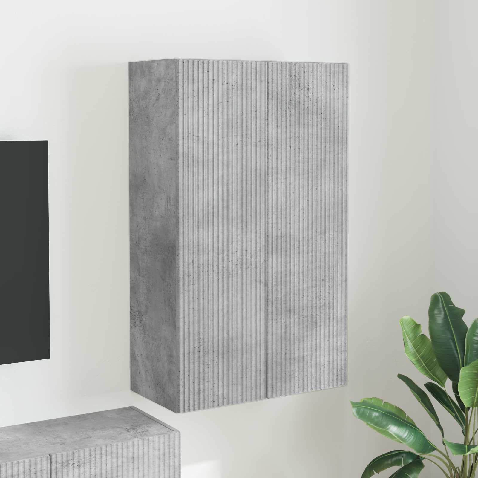 TV sieninė spintelė Betono pilka 59,5 x 31 x 100 cm