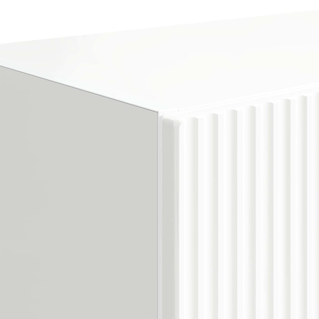 TV sieninė spintelė Aukštai blizganti balta 59,5 x 31 x 100 cm