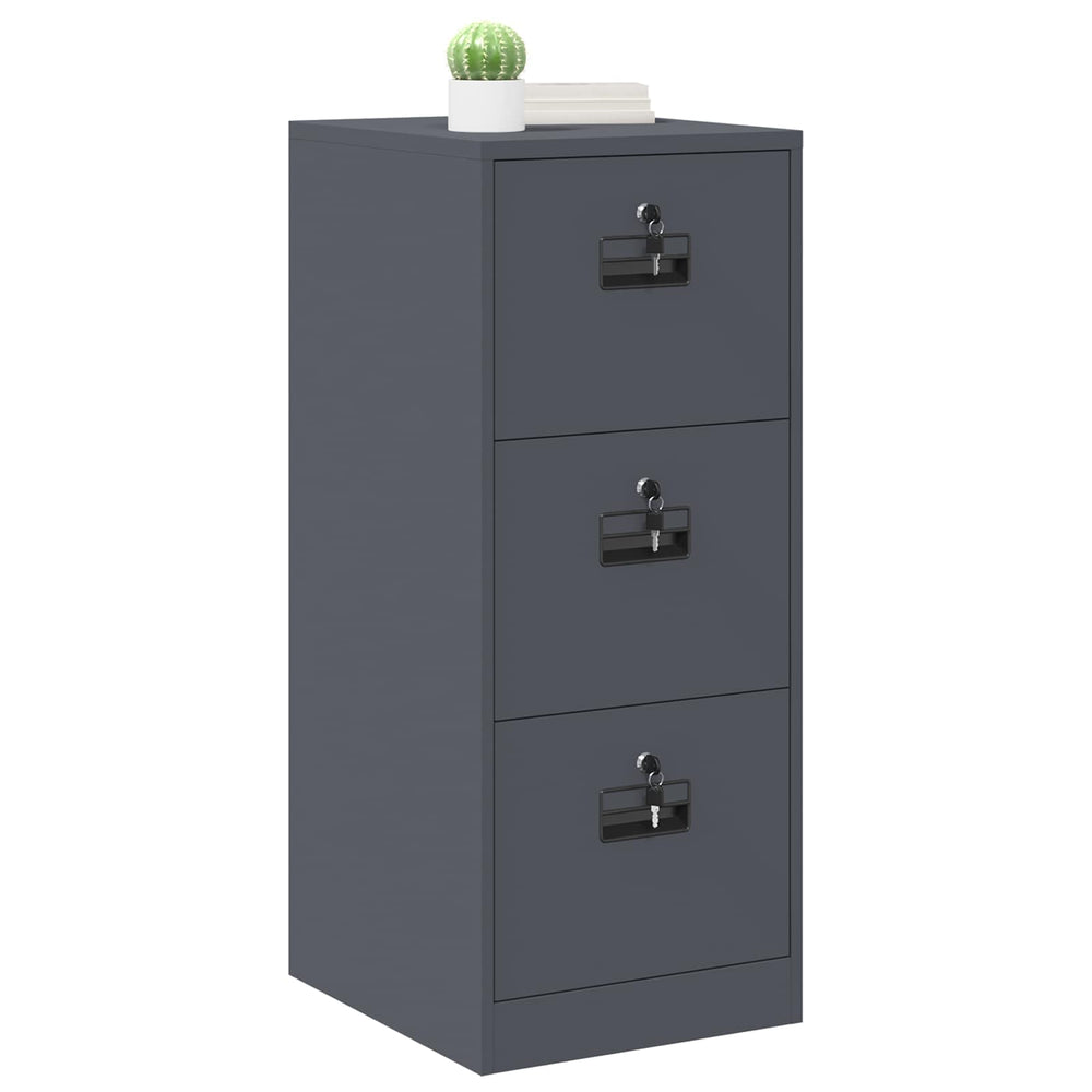 Filing Cabinet with Drawer and Shelf Anthracite 44 x 50 x 106.5 cm