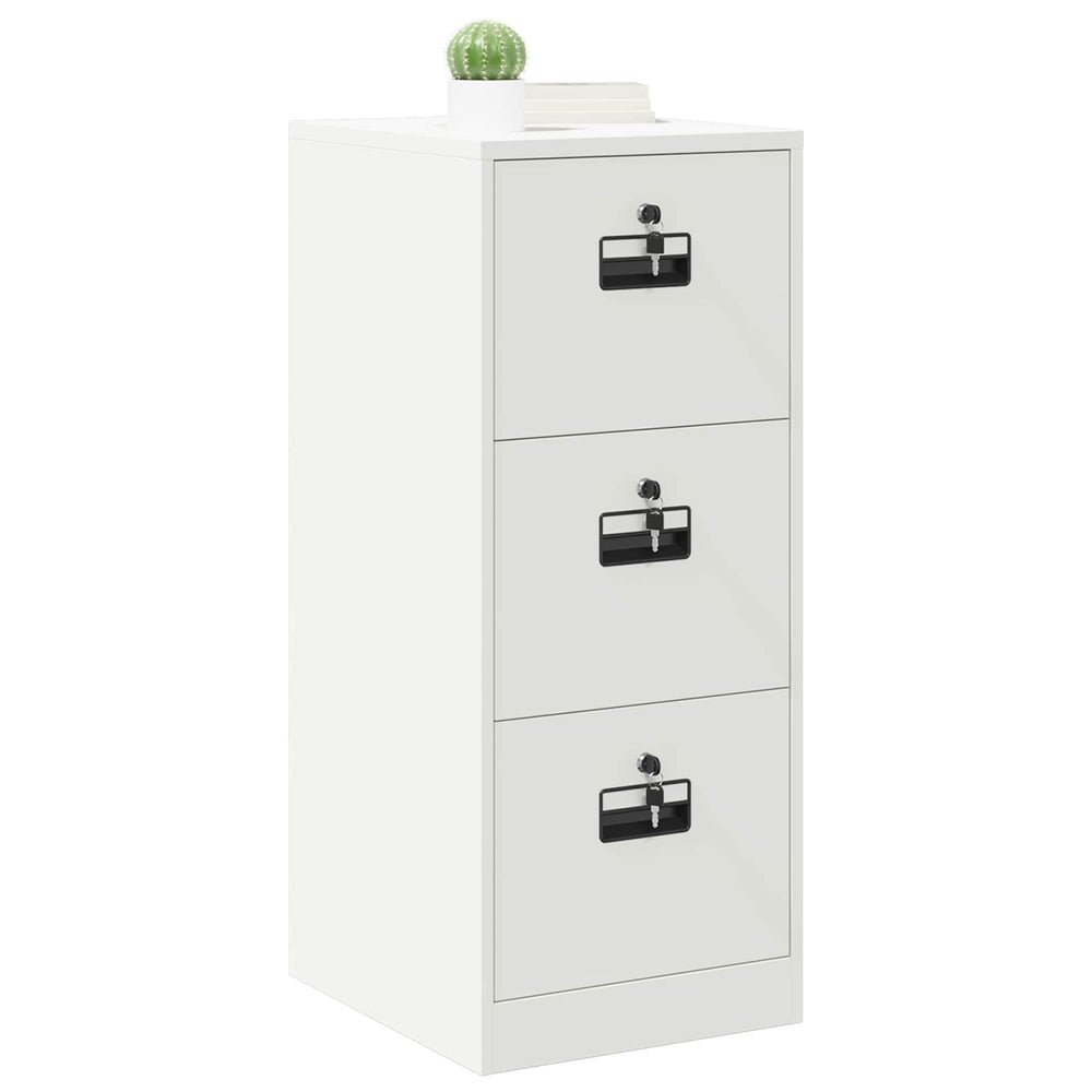Filing Cabinet White 44 x 50 x 106.5 cm Cold Rolled Steel
