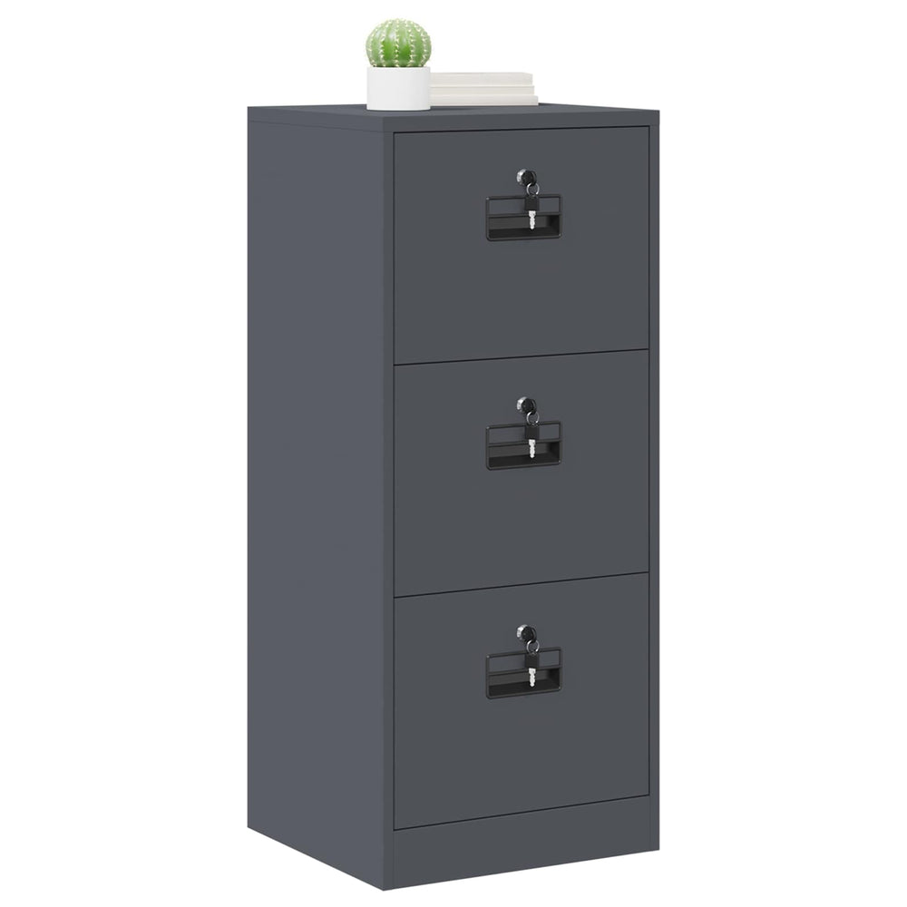 Filing Cabinet with Drawer and Shelf Anthracite 44 x 50 x 106.5 cm