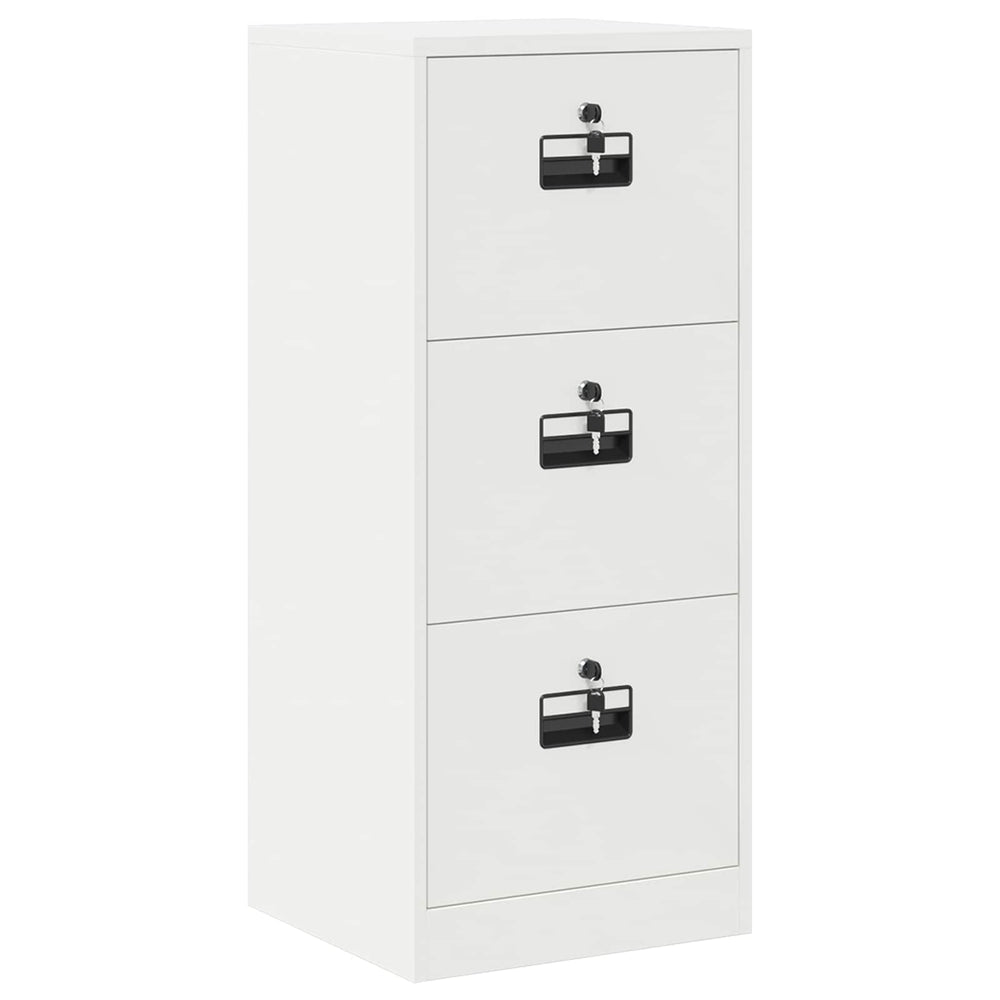 Filing Cabinet White 44 x 50 x 106.5 cm Cold Rolled Steel