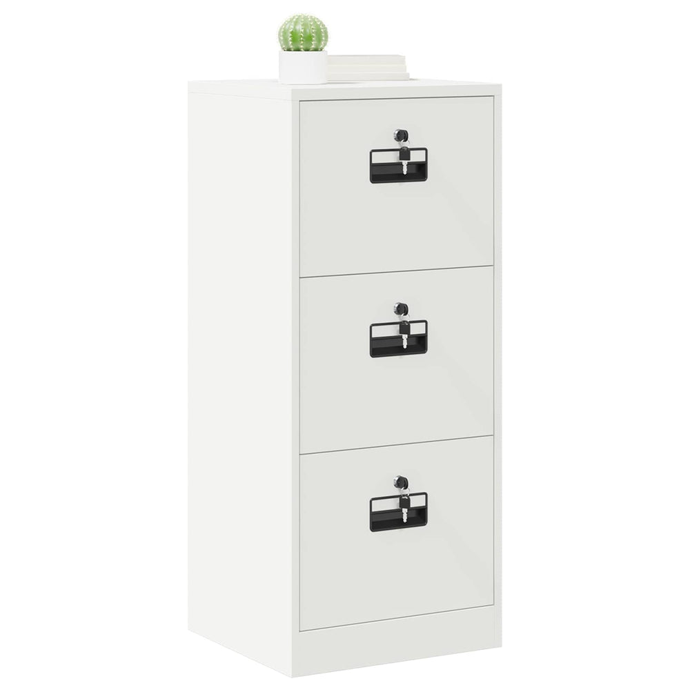 Filing Cabinet White 44 x 50 x 106.5 cm Cold Rolled Steel