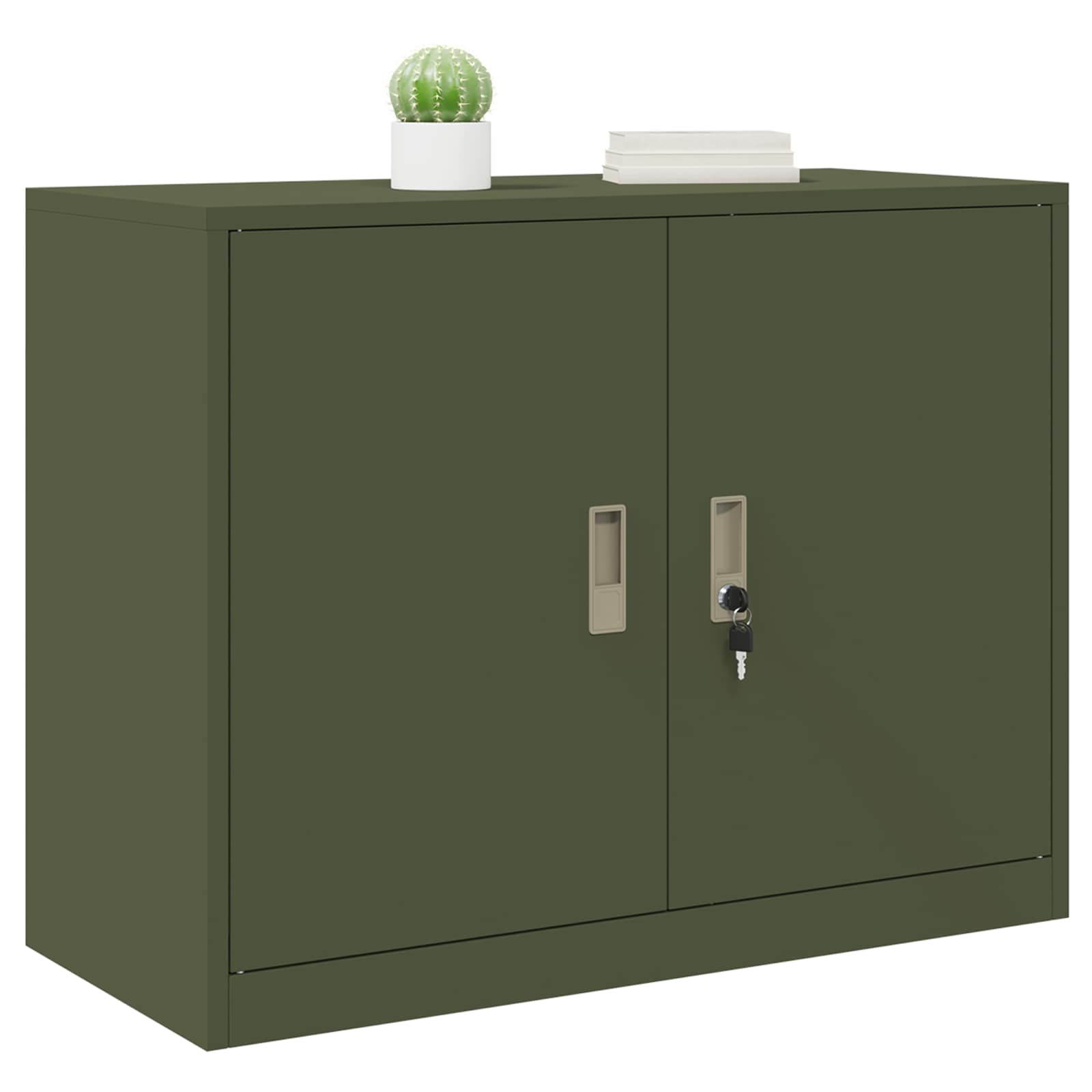 Storage Cabinet with Storage Olive Green 90 x 40 x 70 cm
