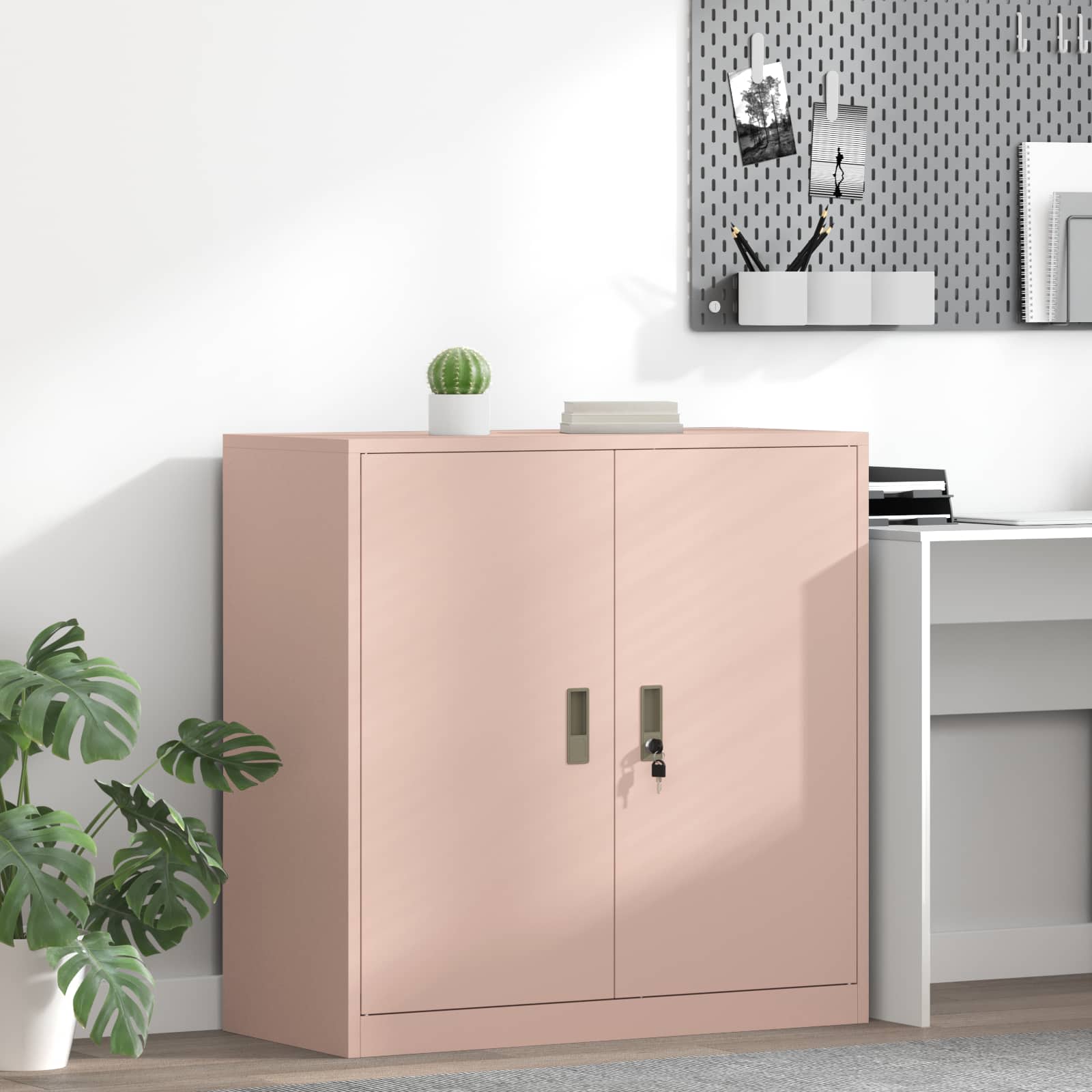 Storage Cabinet Pink 90 x 40 x 90 cm Cold Rolled Steel
