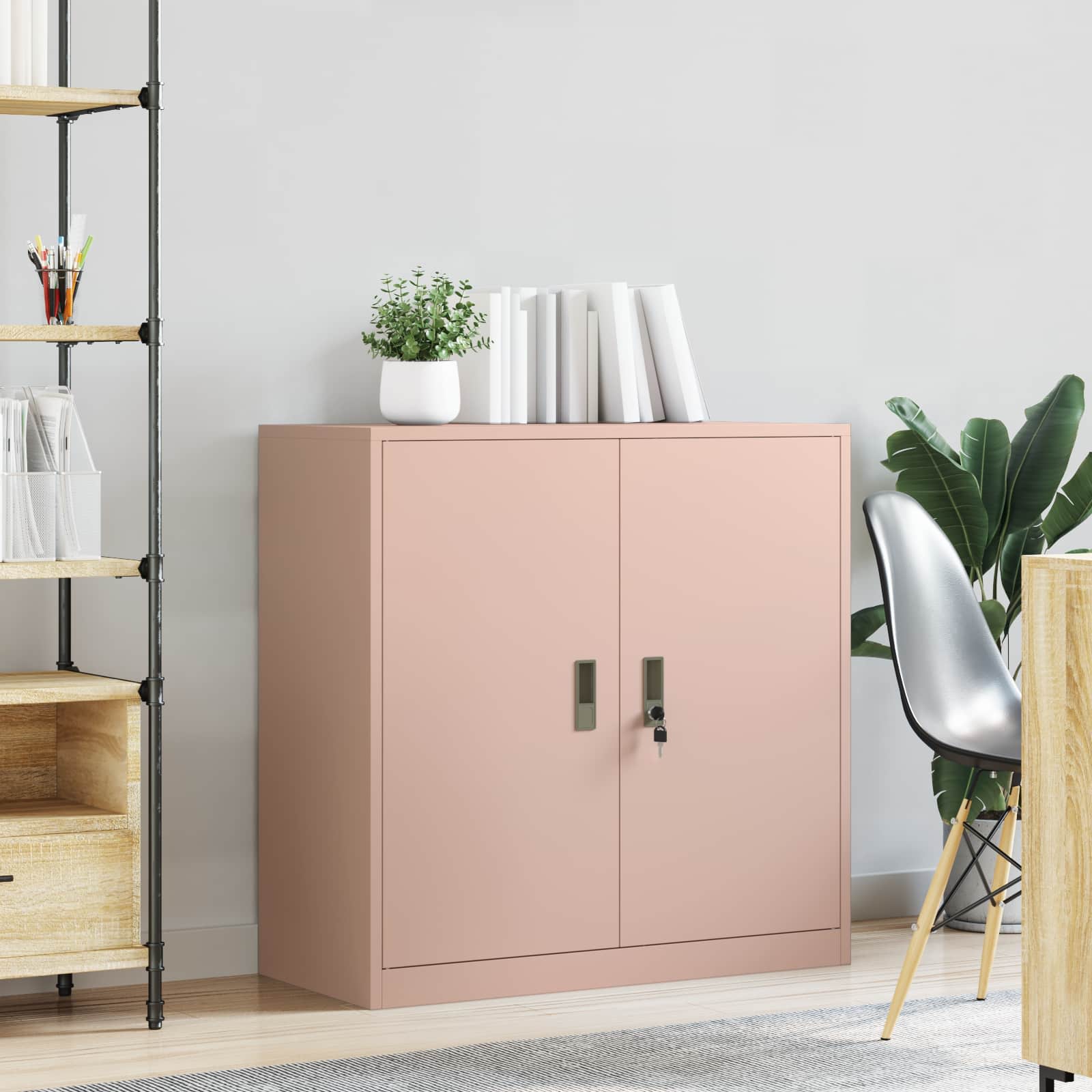 Storage Cabinet Pink 90 x 40 x 90 cm Cold Rolled Steel